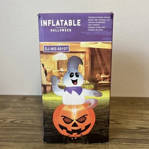 Halloween Inflatable Ghost & Jack O’  Lantern Yard Decoration 5’ High GOOSH New - Picture 1 of 5