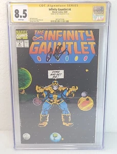 Jim Starlin Signed Infinity Gauntlet #4 CGC 8.5 Signature Series - Picture 1 of 4