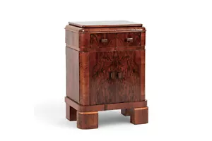 Antique Art Deco Small Wood Side Cabinet or Nightstand 1940s - Picture 1 of 14