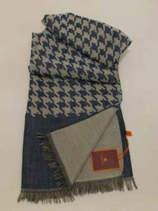 Sciarpa Pied De Poule Blu Reversibile 05363 - Gallo - Foto 1 di 1