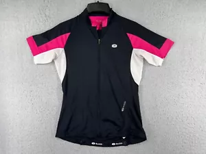 SUGOi Cycling Jersey Womens Medium Black Pink Full Zip Short Sleeve Pockets - Picture 1 of 15