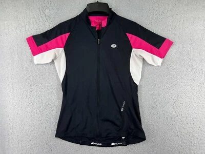 SUGOi Cycling Jersey Womens Medium Black Pink Full Zip Short Sleeve Pockets - Image 1 of 4