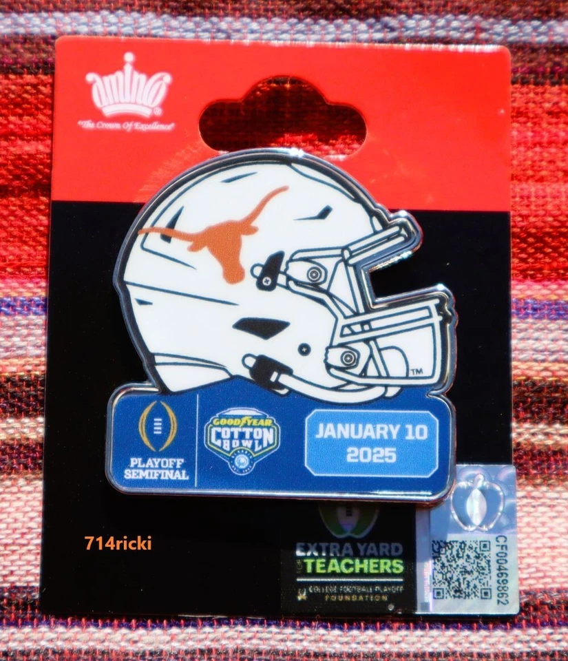 2025 Cotton Bowl Game Pin Lapel Texas Longhorns Playoff Semi Final - Image 1 of 1