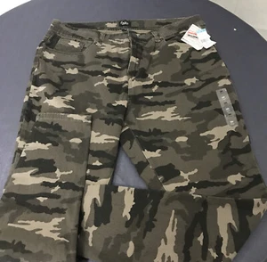 SIMPLY EMMA Women's Camo Jeggings 20W Stretch Elastic Pull On Skinny Leg EUC - Picture 1 of 5