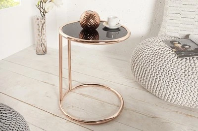 Design Table Basse En Cuivre Verre Table en D'Appoint Repro Art Déco - Photo 1/4