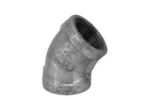 Galvanised Malleable Iron 45 Degree Elbow Pipe Fitting 20mm (3/4") - Picture 1 of 3