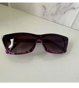 VINTAGE Y2K PURPLE/BLACK ZEBRA STRIPE SUNGLASSES - Picture 1 of 8