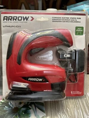 Arrow E21 Cordless Electric Light Duty Staple Gun Works with JT21 staples Red - Image 1 of 4