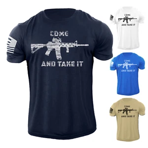 Herren-T-Shirt Come And Take It Gun 2nd Amendment schwarz Distressed 100 % Baumwolle - Bild 1 von 13