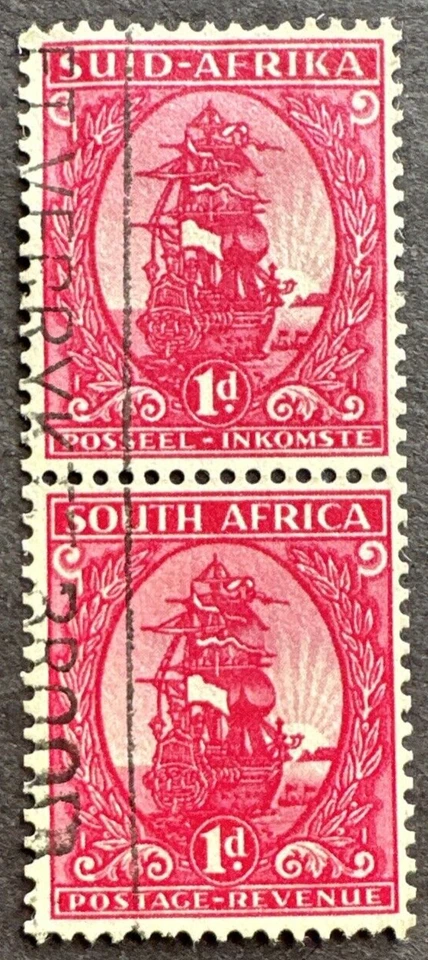 South Africa 1943 Sc # 99 Pair Used Ships - Image 1 of 2
