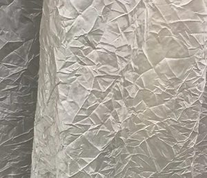 Off White Crinkle Taffeta Fabric 54” Width Sold By The Yard - Picture 1 of 2
