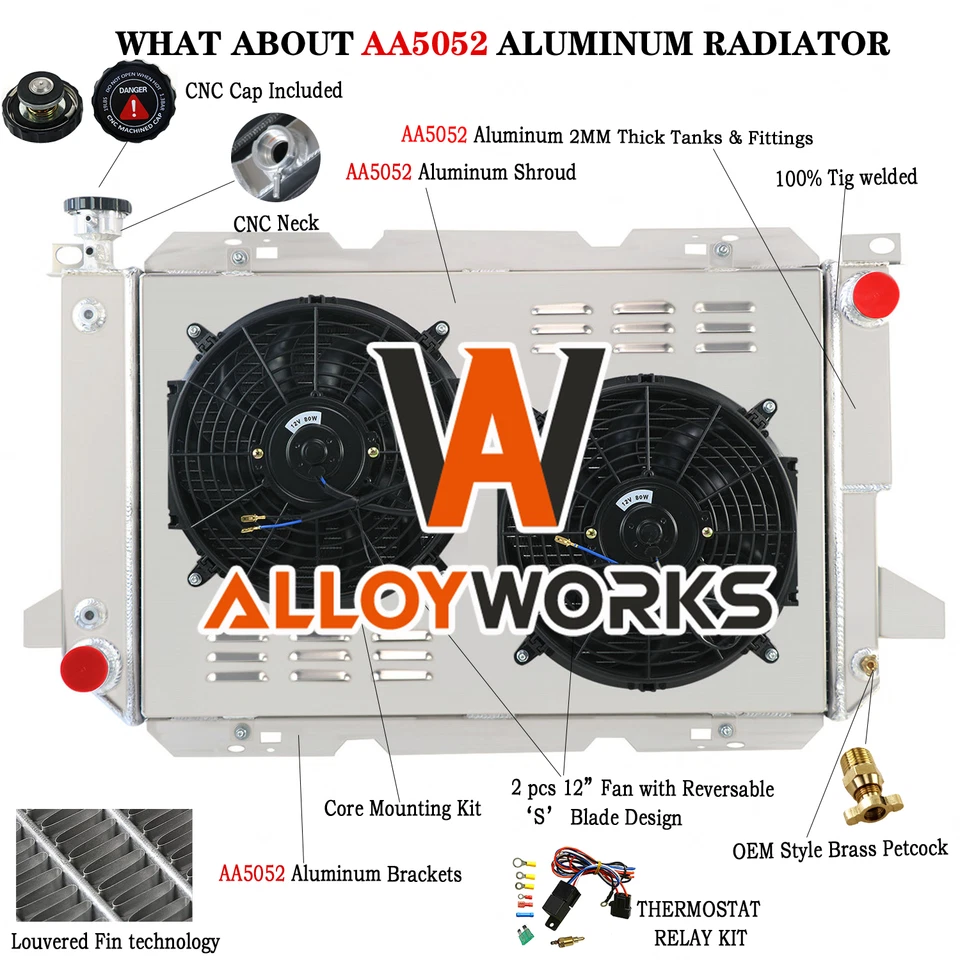 3 Row Radiator Shroud Fan Relay For 1985-97 1989 Ford Bronco F150 F250 F350 V8 - Изображение 1 из 4