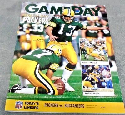 1991 PRO FOOTBALL NFL GAMEDAY MAGAZINE GREEN BAY PACKERS VS TAMPA BAY BUCS RARE - Image 1 of 4