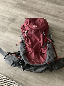 Deuter Aircontact Lite 45+10 SL Hiking Backpack Maroon/gray Great Condition