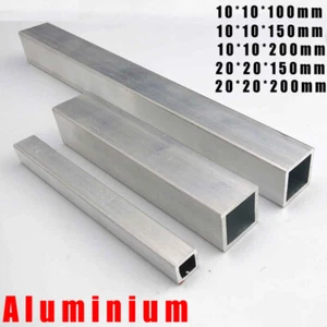 10mm 20mm Aluminium Square Box Section Tube Pipe Metric Length 100mm 150mm 200mm - Picture 1 of 5
