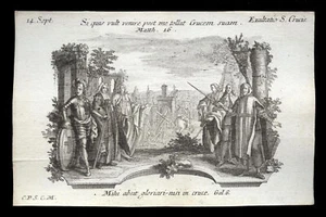 santino incisione 1700 ESALTAZIONE DELLA CROCE klauber - Imagen 1 de 1