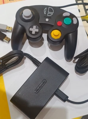 Official GameCube Controller (Super Smash Bros version ) & Switch Adapter - Image 1 of 4