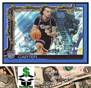 2025-26 Topps Holiday Blue Metallic Glitter Holiday #H132 Devin Carter Kings - Bild 1 von 2