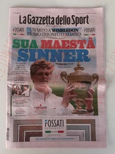 Gazzetta dello Sport SINNER campione WIMBLEDON - 14.07.2025 - NEWS ITA - Picture 1 of 1