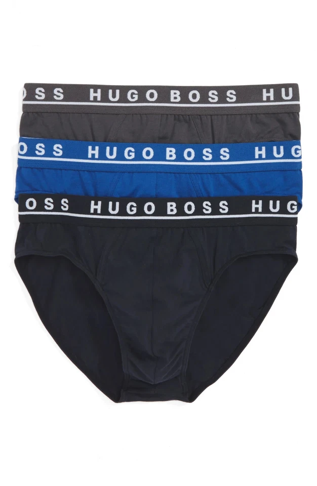 Hugo Boss L51157 Essential Cotton Stretch Low Rise Briefs 3-Pack Size L - Image 1 of 3