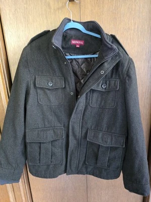 Mens Merona Wool Coat  Charcoal Grey Size L  - Image 1 of 4