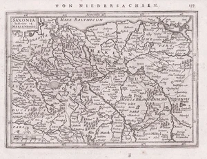 Saxonia Niedersachsen Mecklenburg-Vorpommern Brandenburg map Karte Mercator 1651 - Picture 1 of 1