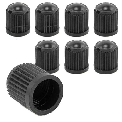 8PCS BLACK Plastic Tire Valves Air Dust Cover Stem Caps for Wheel Car SUV Bike - Image 1 of 4