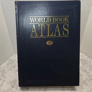 Vintage The World Book Atlas 1992 Edition Hardcover Blue Cover Great Condition - Picture 1 of 23