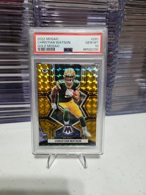 CHRISTIAN WATSON 2022 ORO MOSAICO NOVATO NUMERADO A 10 ÚLTIMO EN IMPRESIÓN PSA 10!!! Foto 1 de 4