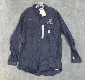 NEU mit AUSGABEN Carhartt FR Hemd Herren XL Tall FR Knopf Langarm Navy Blau - Bild 1 von 21
