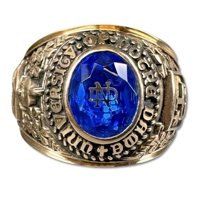 Anel classe sinete ouro 10K University of Notre Dame tamanho 9 luta irlandês 18g - Imagem 1 de 4