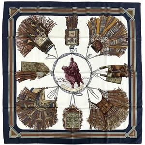 Hermes Schal Carre90 CUIRUS DU DESERT Desert Leather r0_1123 - Bild 1 von 16