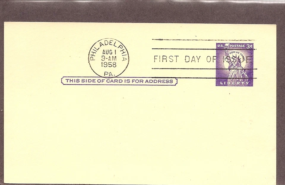 US SC # UX46 Statue Of Liberty. Postal Card FDC. Ready For Cachet - Image 1 of 1