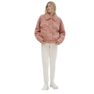 Chaqueta Sherpa Rosa Imitación Estilo Camionero Miley Ruido para Mujer L Nueva con Etiquetas - Imagen 1 de 8