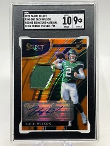 Zach Wilson 2021 Select Rookie Neon Orange Pulsar Prizm /25 RPA SGC 10/9 (Pop 1) - Picture 1 of 3