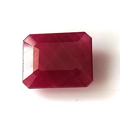 Unheated Ruby Genuine Ruby Natural Ruby Faceted Emerald Cut Gemstone 8.45 Carat - Image 1 of 4