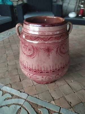  Poterie Terre Cuite Vernissée Signée  Afrique du Nord XIXeme Ancienne  - Photo 1/4