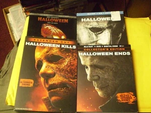 (4) Halloween 4K/Blu-Ray/DVD Lot: Original + Reboot + Kills + Ends w/Slipcovers - Picture 1 of 1