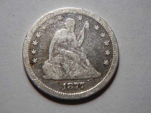 1877-S VG Silver Seated Liberty Quarter,  Nice *Lower Priced* Coin to collect Cover