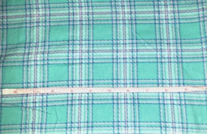 Fabric Snuggle Flannel Turquoise Plaid - 41" x 28" - unused - Picture 1 of 4