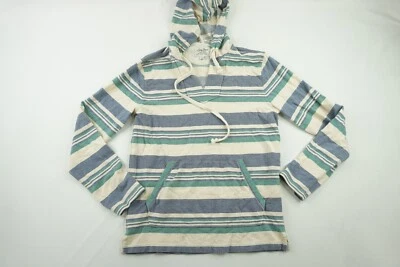 Sudadera con capucha Lucky Brand Baja para hombre pequeña azul blanco a rayas manga larga Foto 1 de 4