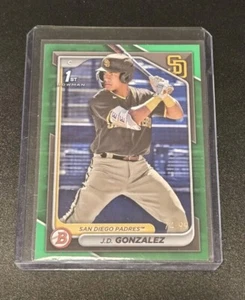 J.D. Gonzalez #/99 SP 2024 Bowman 1st Green Border #BP-111 SD Padres Prospect JD - Bild 1 von 3
