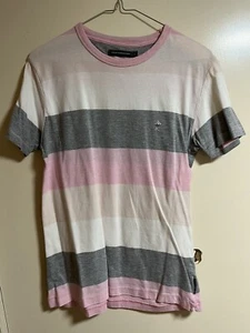 Men’s French Connection T Shirt Small Pink/Grey/White - Picture 1 of 3