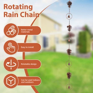 Pinecone Shaped Rain Chain 105cm Long Rain Chains for Gutters Metal Gutter AU`- - Picture 1 of 11