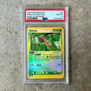 PSA 8 GROVYLE #32 reverse foil - EX Ruby & Sapphire 2003 Pokemon Card! - Picture 1 of 2