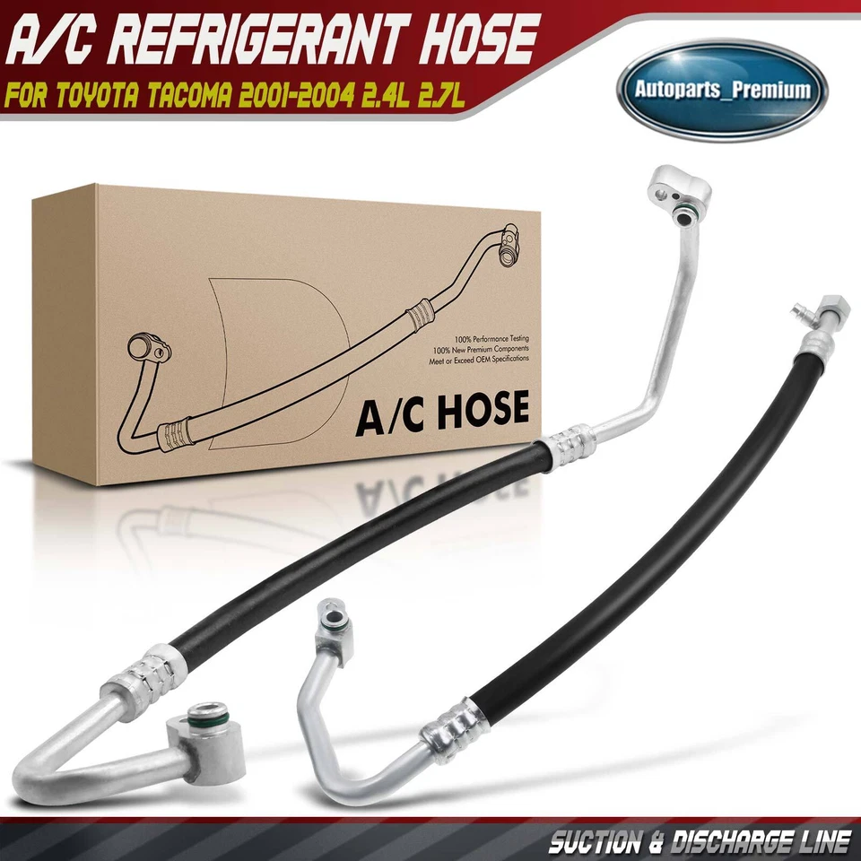 2x Línea de succión y descarga de aire acondicionado para Toyota Tacoma 2001 2002 2003 2004 2,4 L 2,7 L Foto 1 de 4