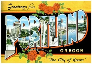 Greetings From Portland Oregon Fridge Magnet - Picture 1 of 1