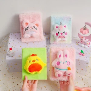 3pcs Random Cartoon Notebook Cute Plush Journal Animal Notepad Gifts Goodie Bags - Picture 1 of 10