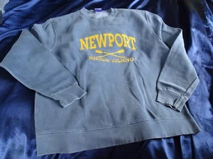 Vtg 90s Newport Rhode Island Crewneck Sweatshirt Sz Large Rowing Crew Faded - Picture 1 of 7