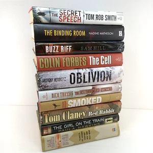 10x Crime Thriller Mixed Author Hardcover Fiction Book Bundle Red Rabbit Clancy - Picture 1 of 14